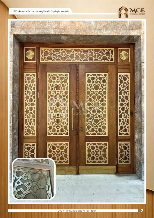 Lüks Kündekari Ahşap Kapı - Model 02