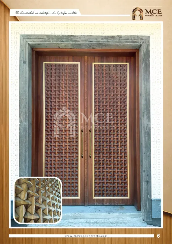 Lüks Kündekari Ahşap Kapı - Model 06