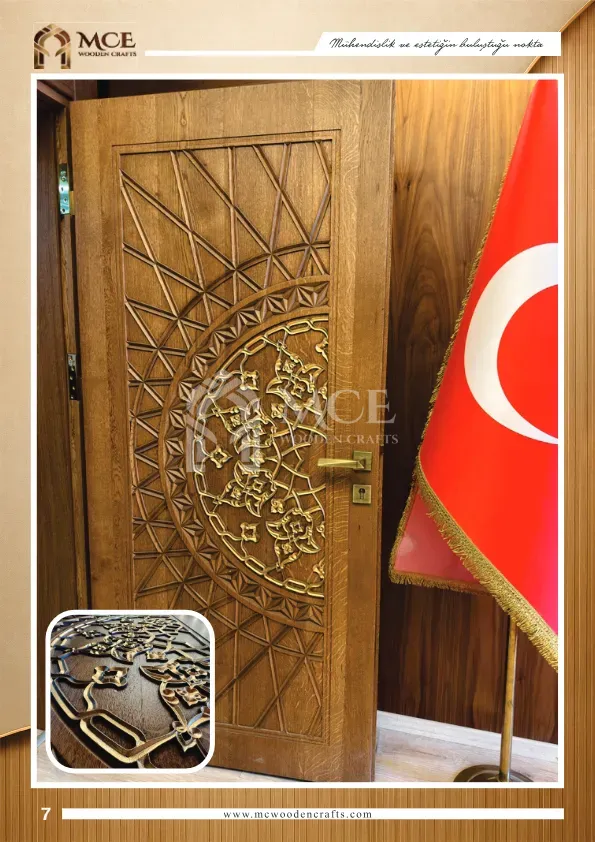 Lüks Kündekari Ahşap Kapı - Model 07
