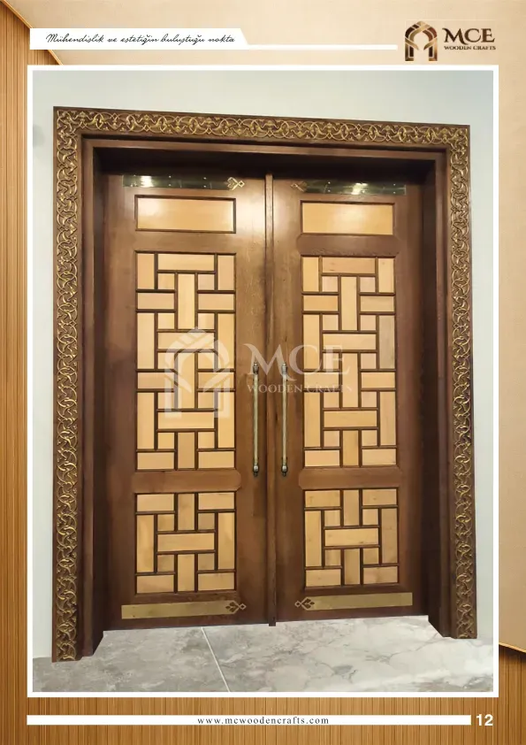 Lüks Kündekari Ahşap Kapı - Model 12