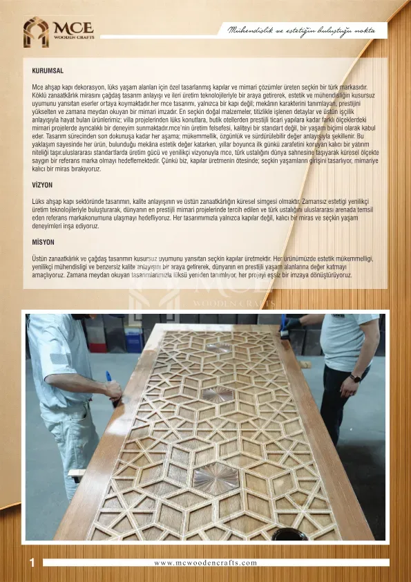 Lüks Kündekari Ahşap Kapı - Model 35